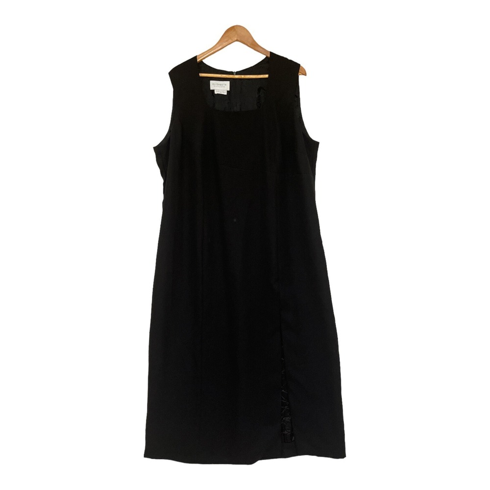 Elisabeth Liz Claiborne Long Black Sleeveless Evening Dress Lined Size 22